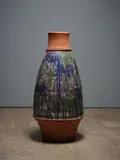 Phillip Luxton, Untitled, wheel thrown form with glazed abstract pattern glaze