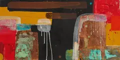 Hope Gibbons, Reaction I, mixed media on board
