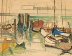 Natalie Findlay, The Marina, watercolour and gouache on paper