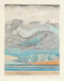 Marilynn Webb, Lake Mahinerangi, linocut