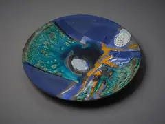 Brian Gartside, Ceramic Platter, decorated with abstract pattern