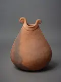 Sue Wallis, Untitled - Terracotta vase, decorated with Koru forms