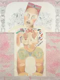 Robyn Kahukiwa, Monumental Hine Pukenga, graphite, coloured pencil and oil pastel on canvas mounted to board