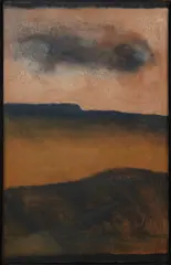 Colin McCahon, Landscape, oil on jute