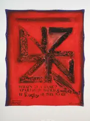 Ralph Hotere, What’s in a Game?, acrylic on canvas