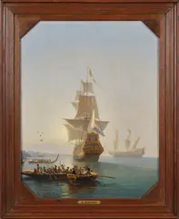 Everhardus Koster, The Arrival of Abel Tasman in New Zealand, oil on canvas