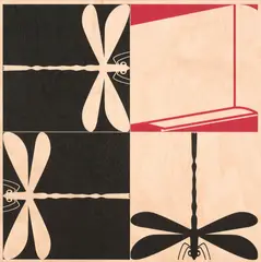 Richard Killeen, Repetition Dragonfly Book, UV inkjet on plywood