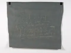et al., During a brief window of time some may wish to follow us - if you should do this, logically it is preferred that you make this exit somewhere in the west., oilstick, acrylic and adhesive tape on blind