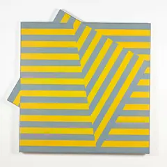 Roy Good, Two Planes Bisect: Gordon’s Stripes, acrylic on shaped canvas