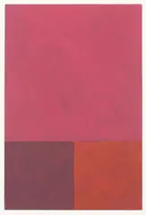 Milan Mrkusich, Study Red, acrylic on card, three sections