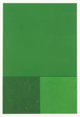 Milan Mrkusich, Study Green, acrylic on card, three sections