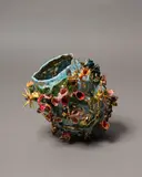 Virginia Leonard, Urns for Unwanted Limbs No. 8, clay, resin, lustre, gold (2021)