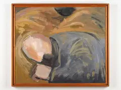 Trevor Moffitt, Sleeping Miner, oil on board