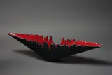 Len Castle, An Inverted Volcano, with red lava glaze interior and matte black exterior