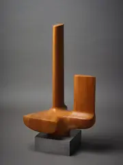 Guy Ngan, Kahikatea Carving No. 3, carved wood and aluminium base