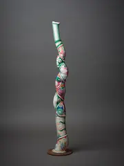 Guy Ngan, Totem, acrylic on bamboo