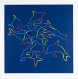 Michael Smither, Nine Dolphins, screenprint, 38/88