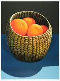 Michael Smither, Oranges in a Seagrass Basket, screenprint, 36/65
