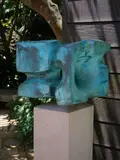Guy Ngan, Large Anchor Stone, cast bronze on sandstone base