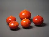 Graham Ambrose, Five red-orange orb vases