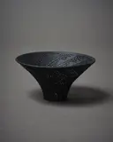 Sandra Black, Small flared Zig Zag vessel, porcelain