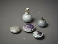 Beverly Luxton, Two porcelain perfume bottles, with stoppers
