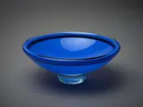 Hoglund, Small blue glass bowl, label to underside