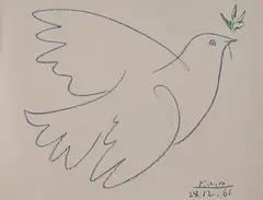 Dove by Pablo Picasso, screenprint, sold Mar 2023