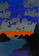 Back Beach Red by Michael Smither, silkscreen print, 1/45, sold Mar 2023