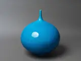 Peter Collis, A large spire orb vase, with bright turquoise glass glaze