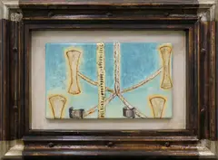 Tony Lane, Chandelier, oil paint, gold leaf and composition ornaments on gesso ground