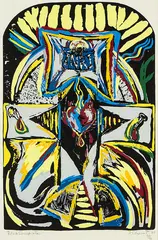 Philip Clairmont, Black Crucifixion, screenprint, 60/90
