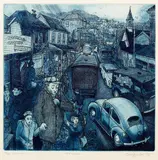 Gary Tricker, Main Street, etching, AP