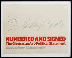 Billy Apple, Numbered and Signed, screenprint and graphite on paper, 24/25
