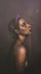 Rozi Demant, Wisteria and Dragonflies, acrylic on canvas