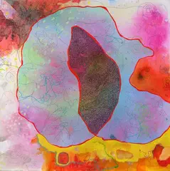 Untitled by Evan Woodruffe, acrylic on linen, offered Feb 2023