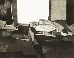 Roy Dalgarno, India Suite XIV, Sleeper at Dawn, etching, 7/25