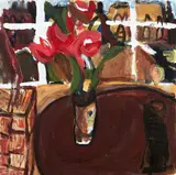 Joe Furlonger, Flowers in a Berlin Apartment, oil on canvas