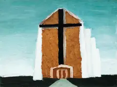 Michael Stevenson, St Joseph's, Waitara, oil on paper