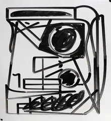 Simon Ingram, Untitled - Digital primitive, oil on canvas