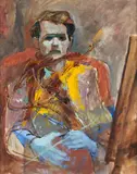 Rudolf Gopas, Self-portrait at the Easel