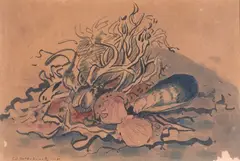 T. A. McCormack, Still Life with Mussells and Clams, watercolour