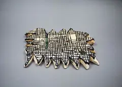 Zag by Martin Poppelwell, glazed earthenware, sold Nov 2022