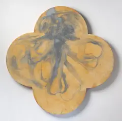 Max Gimblett, The Third Eye, metallic pigment, epoxy and plaster on wood panel
