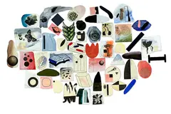 Richard Killeen, Destruction of the Circle, acrylic and collage on aluminium, 50 parts
