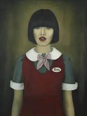 Heather Straka, Betty - The Attendant, oil on cotton duck canvas laid onto board
