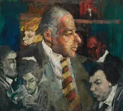 Garth Tapper, The Foreman and Some Jury, oil on board