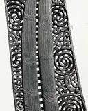 Study of a Detail of Māori Carving from a Canoe, Canterbury Museum, Christchurch by Theodorus Johannes Schoon, vintage gelatin silver print, offered Nov 2022