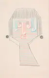 Modernist Head Study with Korus by Theodorus Johannes Schoon, pastel on paper, offered Nov 2022