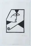 Theodorus Johannes Schoon, Untitled III (The Eye), woodcut on paper